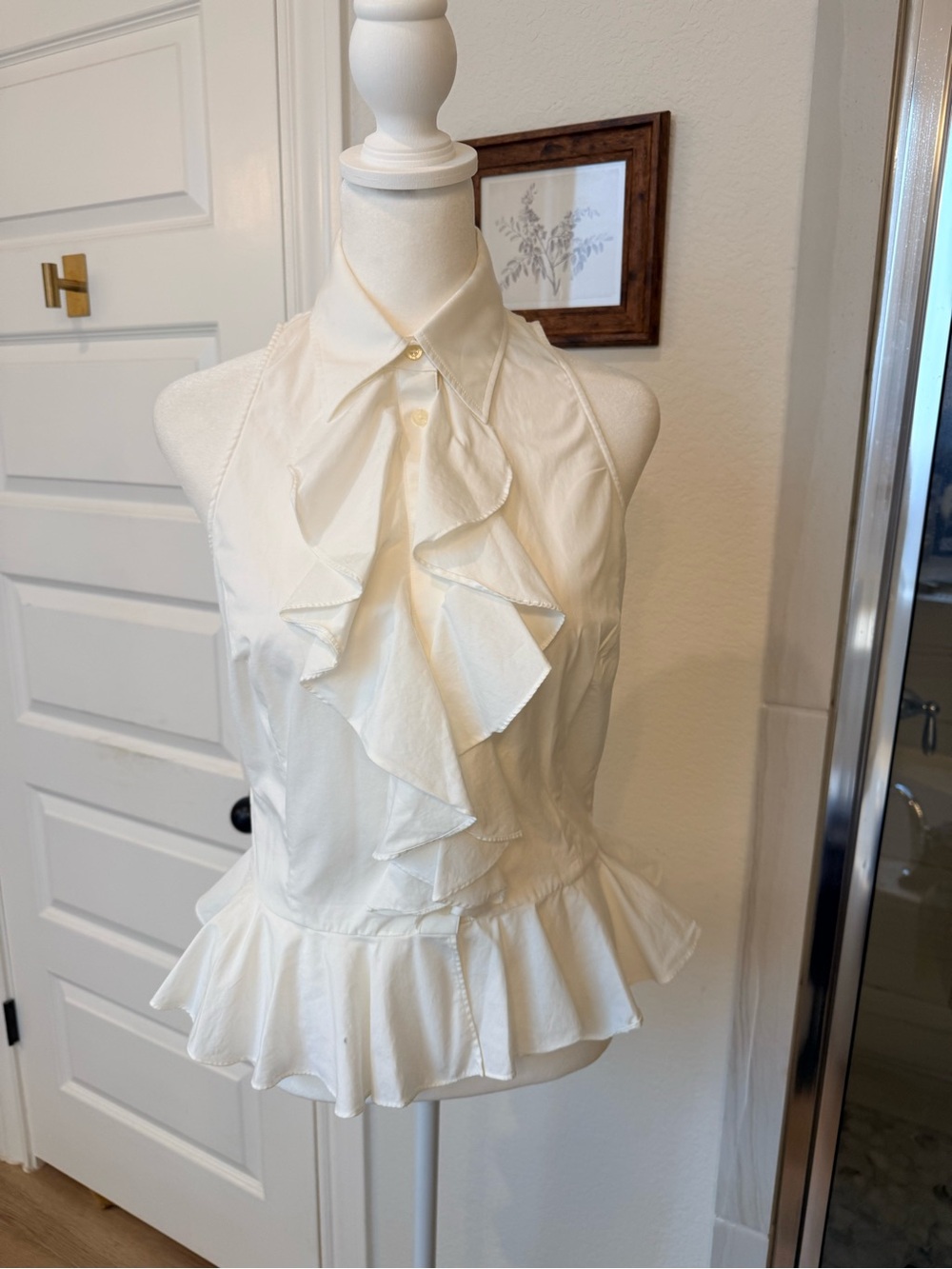 Ralph Lauren Cream Ruffle Halter Blouse